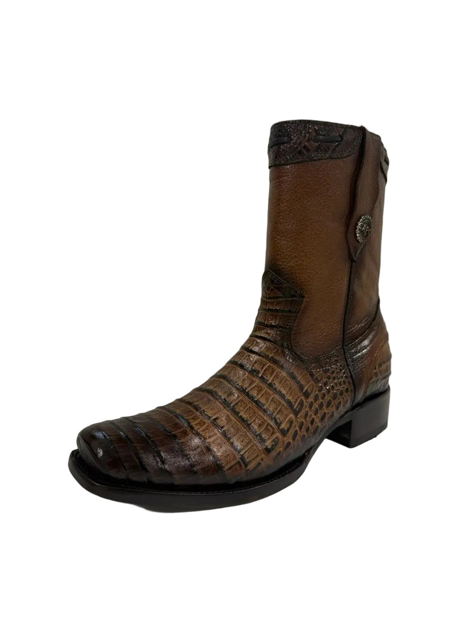 Bota Grabado piel de cocodrilo Miel